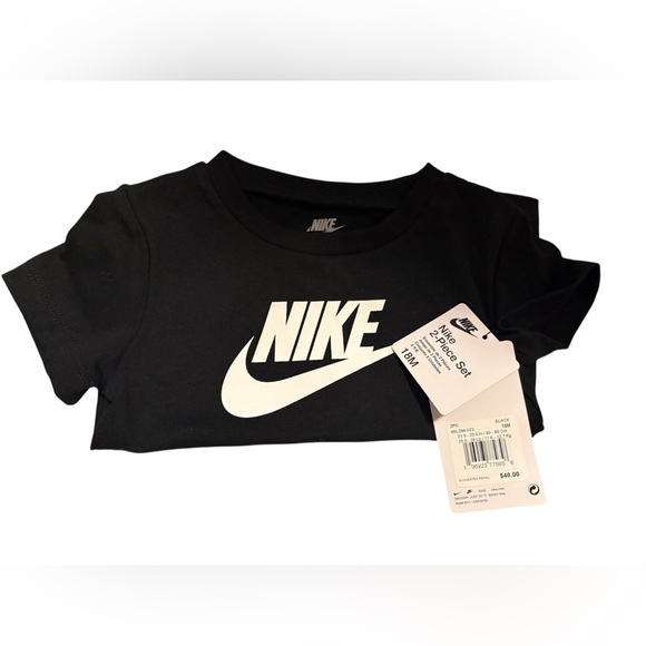 Nike Other - Nike Black Short-Sleeve Tee with White Logo and short set